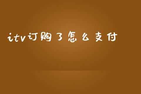 itv订购了怎么支付_https://cj006.lansai.wang_财经新闻_第1张