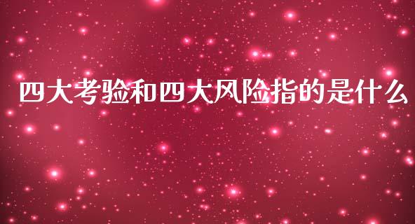 四大考验和四大风险指的是什么_https://cj006.lansai.wang_金融监管_第1张