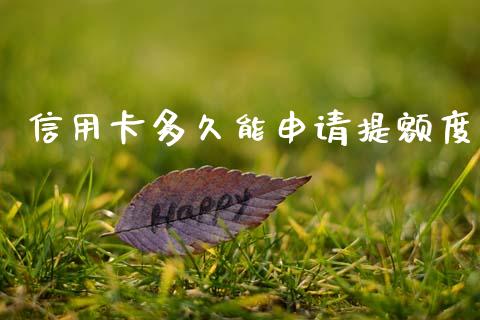 信用卡多久能申请提额度_https://cj006.lansai.wang_期货开户_第1张