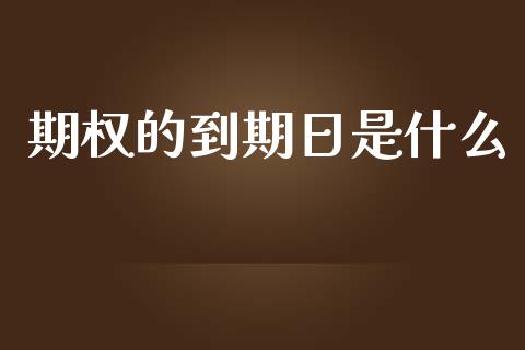 期权的到期日是什么_https://cj006.lansai.wang_全球市场_第1张