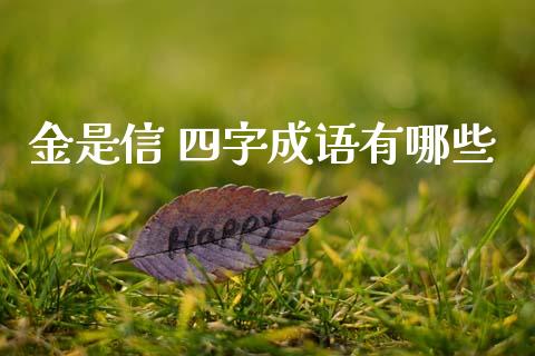 金是信 四字成语有哪些_https://cj006.lansai.wang_债券资讯_第1张