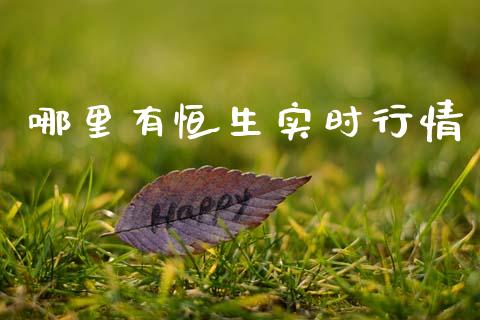 哪里有恒生实时行情_https://cj006.lansai.wang_外汇交易_第1张