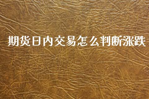 期货日内交易怎么判断涨跌_https://cj006.lansai.wang_财经新闻_第1张