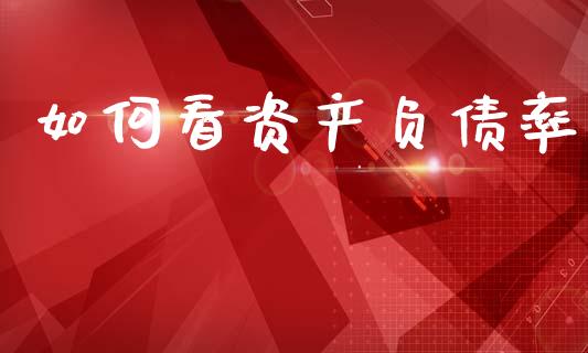如何看资产负债率_https://cj006.lansai.wang_外汇交易_第1张