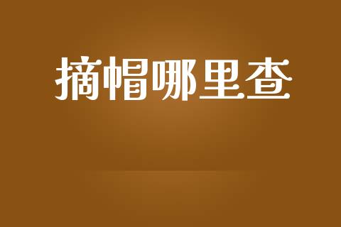 摘帽哪里查_https://cj006.lansai.wang_外汇交易_第1张