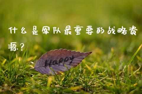 什么是军队最重要的战略资源？_https://cj006.lansai.wang_财经新闻_第1张