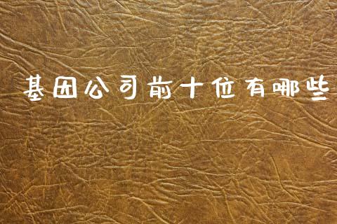 基因公司前十位有哪些_https://cj006.lansai.wang_债券资讯_第1张