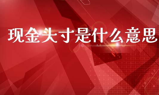 现金头寸是什么意思_https://cj006.lansai.wang_全球市场_第1张
