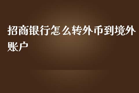 招商银行怎么转外币到境外账户_https://cj006.lansai.wang_全球市场_第1张