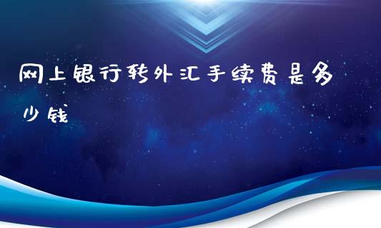 网上银行转外汇手续费是多少钱_https://cj006.lansai.wang_金融监管_第1张