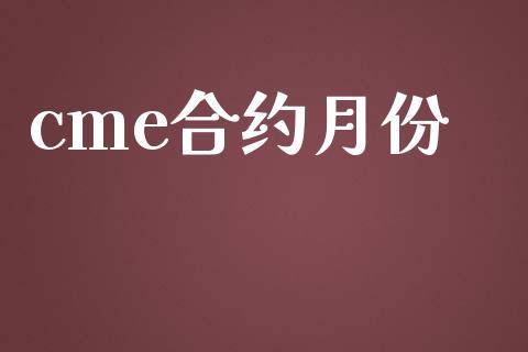 cme合约月份_https://cj006.lansai.wang_债券资讯_第1张