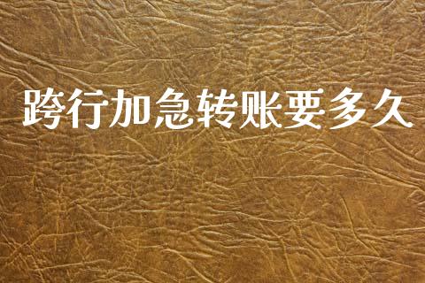 跨行加急转账要多久_https://cj006.lansai.wang_债券资讯_第1张