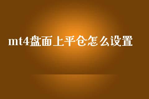 mt4盘面上平仓怎么设置_https://cj006.lansai.wang_金融监管_第1张