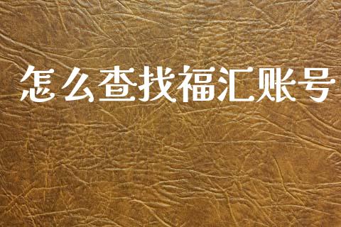 怎么查找福汇账号_https://cj006.lansai.wang_全球市场_第1张