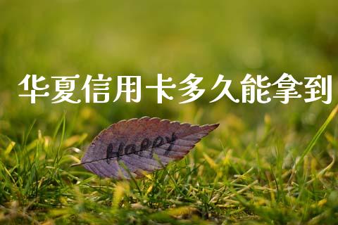 华夏信用卡多久能拿到_https://cj006.lansai.wang_全球市场_第1张