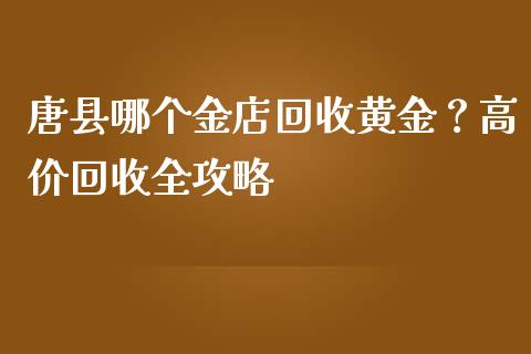 唐县哪个金店回收黄金？高价回收全攻略_https://cj006.lansai.wang_债券资讯_第1张