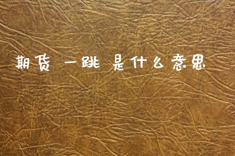 期货 一跳 是什么意思_https://cj006.lansai.wang_全球市场_第1张