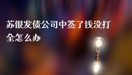 苏银发债公司中签了钱没打全怎么办_https://cj006.lansai.wang_期货开户_第1张