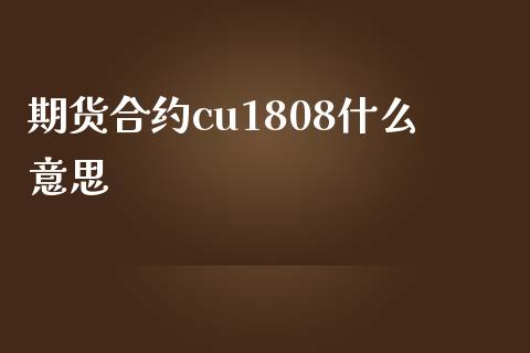 期货合约cu1808什么意思_https://cj006.lansai.wang_财经新闻_第1张