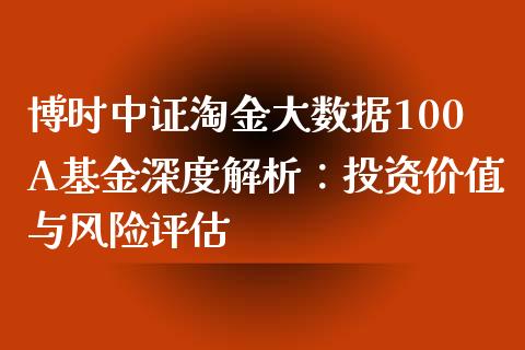 博时中证淘金大数据100A基金深度解析：投资价值与风险评估_https://cj006.lansai.wang_金融监管_第1张
