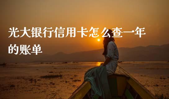 光大银行信用卡怎么查一年的账单_https://cj006.lansai.wang_全球市场_第1张