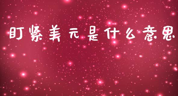 盯紧美元是什么意思_https://cj006.lansai.wang_金融监管_第1张
