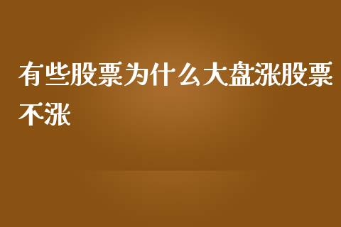 有些股票为什么大盘涨股票不涨_https://cj006.lansai.wang_债券资讯_第1张