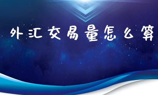 外汇交易量怎么算_https://cj006.lansai.wang_金融监管_第1张
