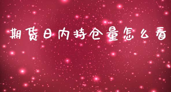 期货日内持仓量怎么看_https://cj006.lansai.wang_债券资讯_第1张