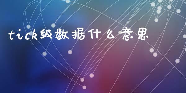 tick级数据什么意思_https://cj006.lansai.wang_外汇交易_第1张