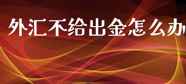 外汇不给出金怎么办_https://cj006.lansai.wang_金融监管_第1张