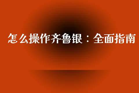 怎么操作齐鲁银：全面指南_https://cj006.lansai.wang_债券资讯_第1张