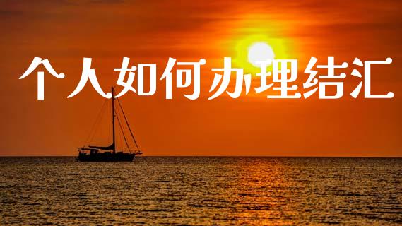 个人如何办理结汇_https://cj006.lansai.wang_财经新闻_第1张