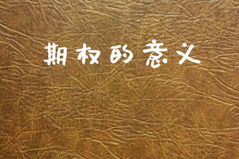 期权的意义_https://cj006.lansai.wang_债券资讯_第1张