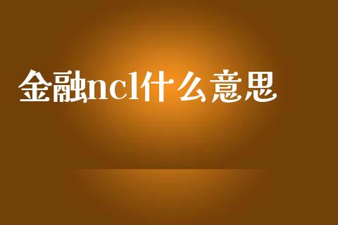 金融ncl什么意思_https://cj006.lansai.wang_财经新闻_第1张