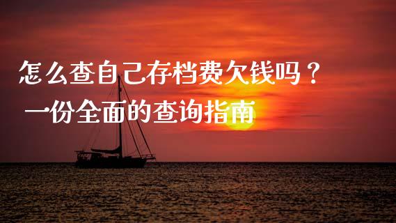 怎么查自己存档费欠钱吗？ 一份全面的查询指南_https://cj006.lansai.wang_期货开户_第1张