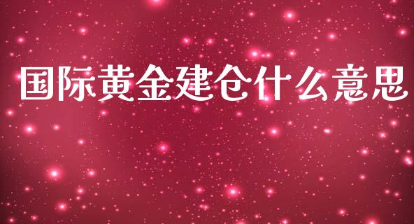 国际黄金建仓什么意思_https://cj006.lansai.wang_债券资讯_第1张