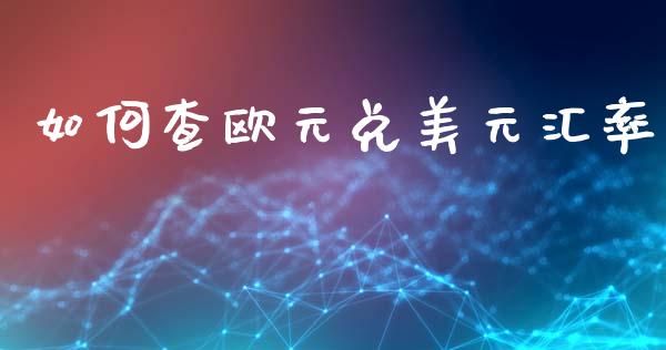 如何查欧元兑美元汇率_https://cj006.lansai.wang_财经新闻_第1张