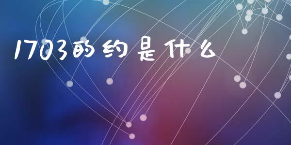 1703的约是什么_https://cj006.lansai.wang_外汇交易_第1张