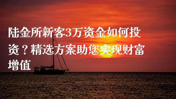 陆金所新客3万资金如何投资？精选方案助您实现财富增值_https://cj006.lansai.wang_全球市场_第1张