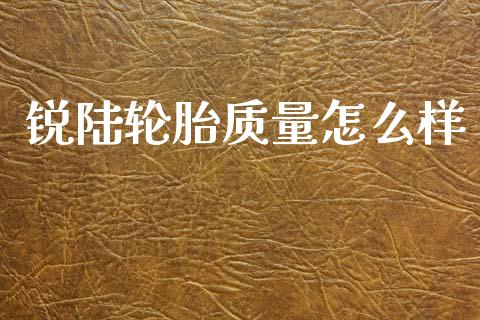 锐陆轮胎质量怎么样_https://cj006.lansai.wang_财经新闻_第1张