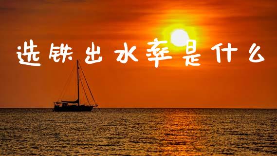 选铁出水率是什么_https://cj006.lansai.wang_全球市场_第1张