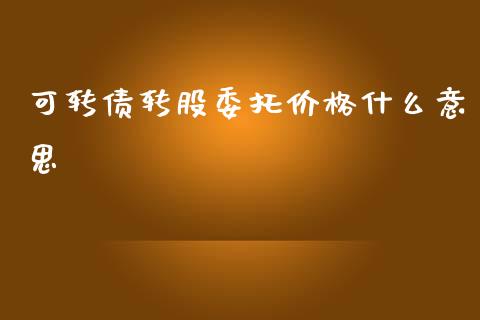 可转债转股委托价格什么意思_https://cj006.lansai.wang_金融监管_第1张