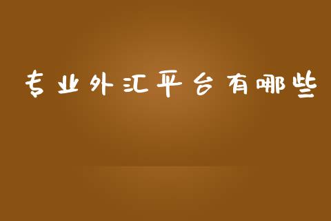 专业外汇平台有哪些_https://cj006.lansai.wang_债券资讯_第1张