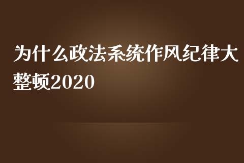 为什么政法系统作风纪律大整顿2020_https://cj006.lansai.wang_期货开户_第1张