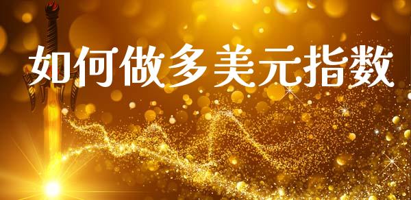 如何做多美元指数_https://cj006.lansai.wang_外汇交易_第1张