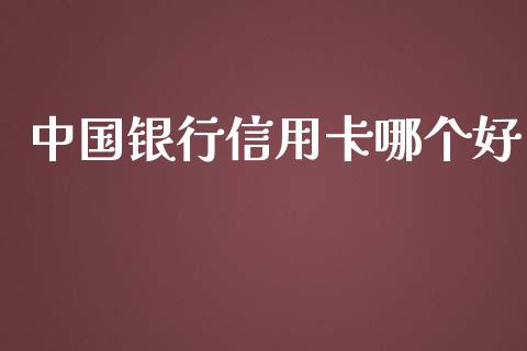 中国银行信用卡哪个好_https://cj006.lansai.wang_财经新闻_第1张