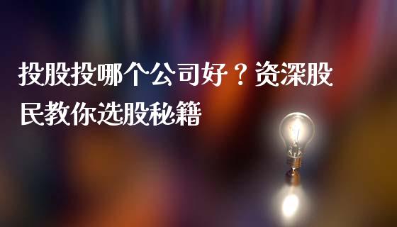 投股投哪个公司好？资深股民教你选股秘籍_https://cj006.lansai.wang_期货开户_第1张