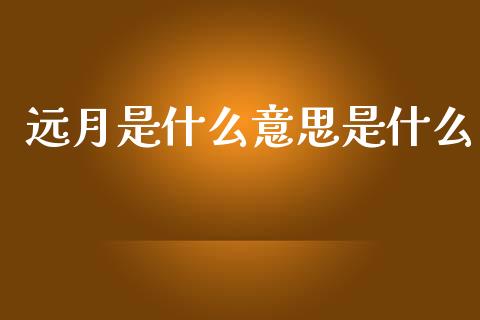 远月是什么意思是什么_https://cj006.lansai.wang_金融监管_第1张