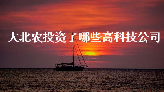 大北农投资了哪些高科技公司_https://cj006.lansai.wang_金融监管_第1张